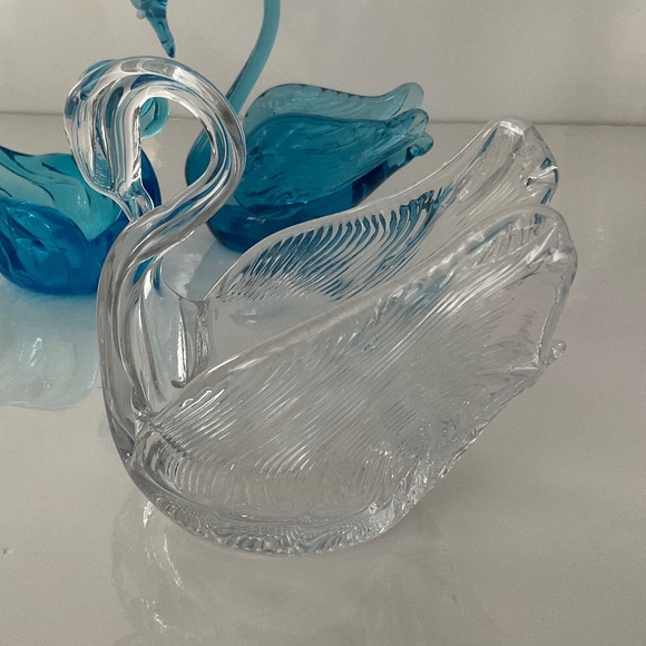 VINTAGE MCM 5 PC COLLECTION OF SWANS HANDBLOWN GLASS CHALET ETC - Picture 4 of 6